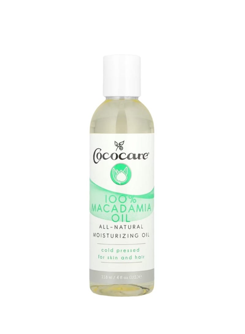 Cococare 100% Macadamia Oil 4 fl oz (118 ml) - Image 1