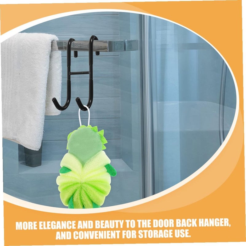 5 Pcs Black Glass Door Shower Hooks Over Door Towel Hangers No Drill Installation - Image 5