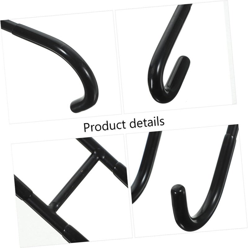 5 Pcs Black Glass Door Shower Hooks Over Door Towel Hangers No Drill Installation - Image 4