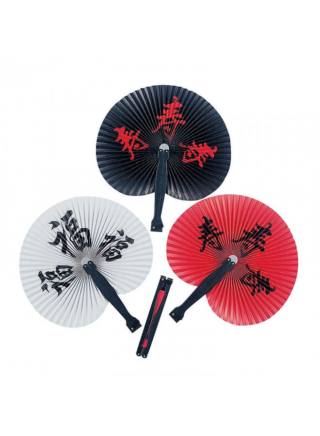 Fun Express - Chinese Character Fans - Party Supplies - Favors - Fans - 12 Pieces