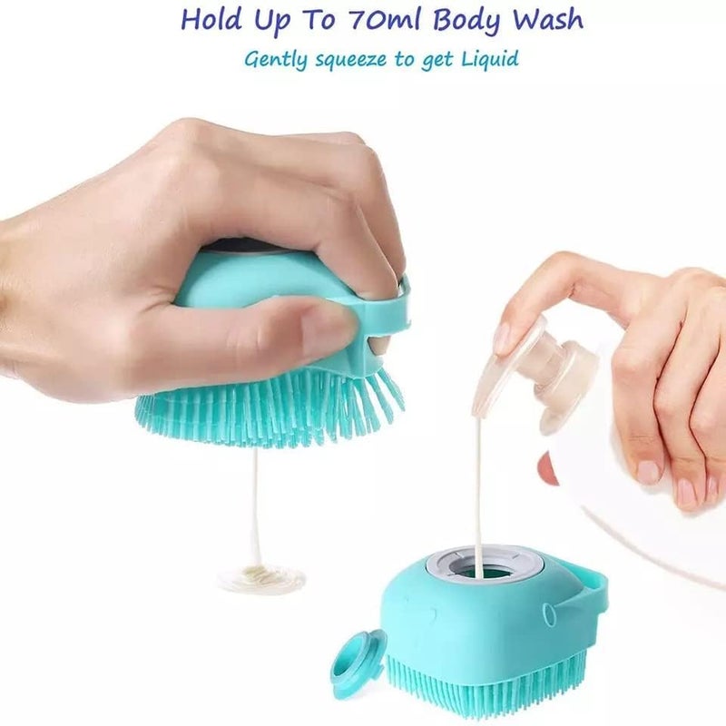 CARTIFY 2-in-1 Dog Bath Brush with Shampoo Dispenser | Soft Silicone Bristles for Deep Cleaning, Shedding Control & Relaxing Pet Massage | Perfect Grooming Tool for Labrador, Golden Retriever & German Shepherd - Image 4
