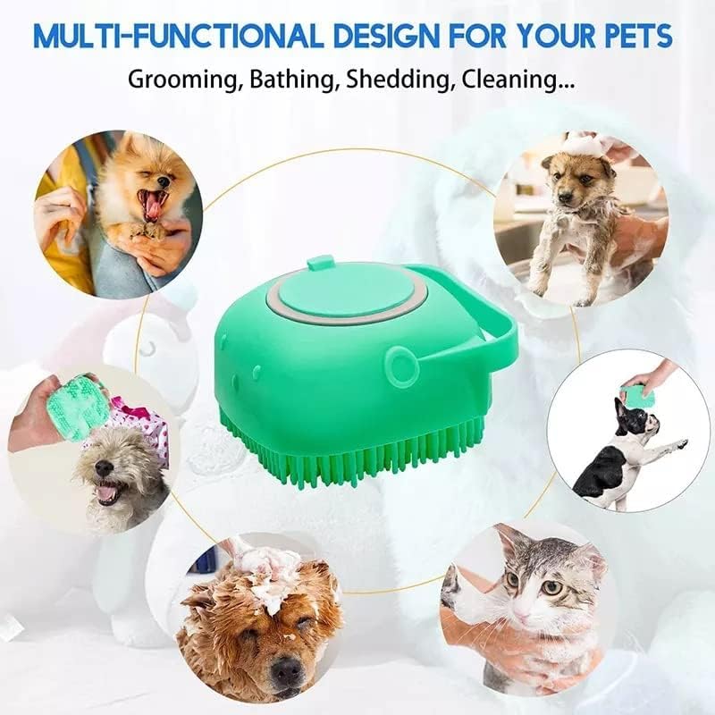 CARTIFY 2-in-1 Dog Bath Brush with Shampoo Dispenser | Soft Silicone Bristles for Deep Cleaning, Shedding Control & Relaxing Pet Massage | Perfect Grooming Tool for Labrador, Golden Retriever & German Shepherd - Image 5