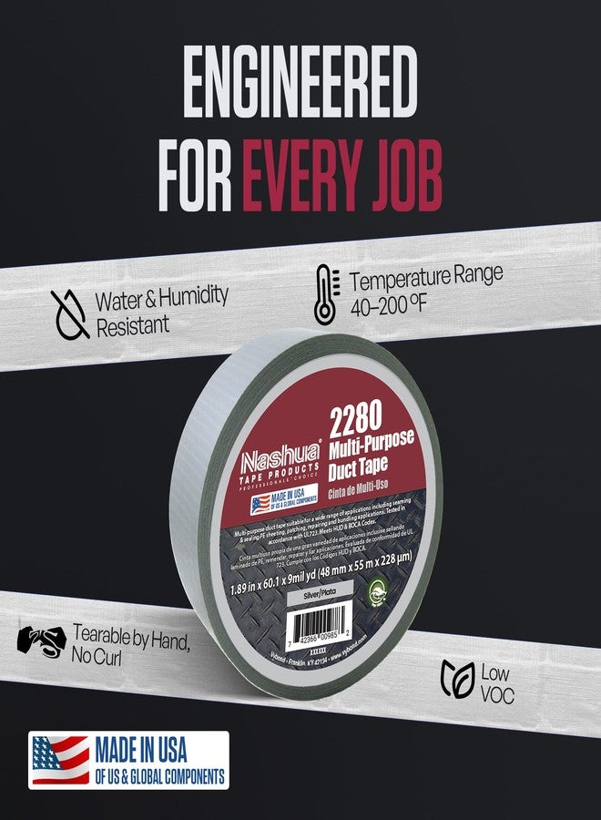 نشوى شريط لاصق بني من ناشوا 2280، متعدد الاستخدامات، مقاوم للماء، 1.89 بوصة × 60 ياردة، لفة واحدة - Image 2