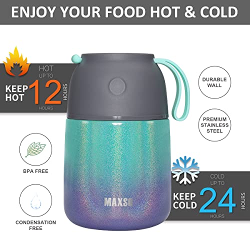 ITSLIFE Insulated Thermo Soup Jar for Kids & Adults, 17 oz Stainless Steel Thermal Food Container with Spoon, Triple Layer Insulation (Rainbow) - Image 5