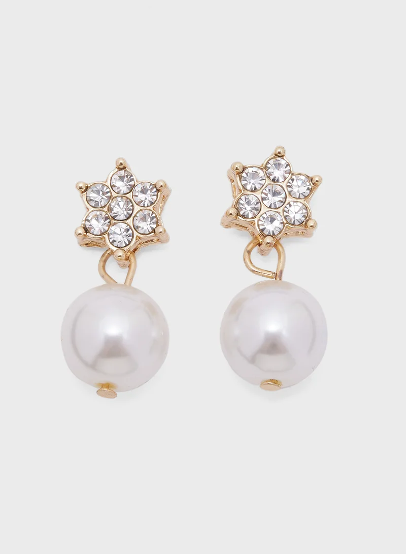 Ella Limited Edition Pearl Diamante Choker & Stud Earrings Set