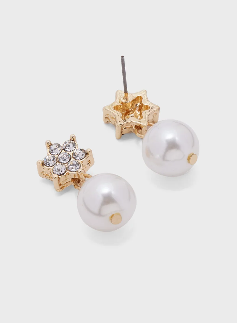 Ella Limited Edition Pearl Diamante Choker & Stud Earrings Set