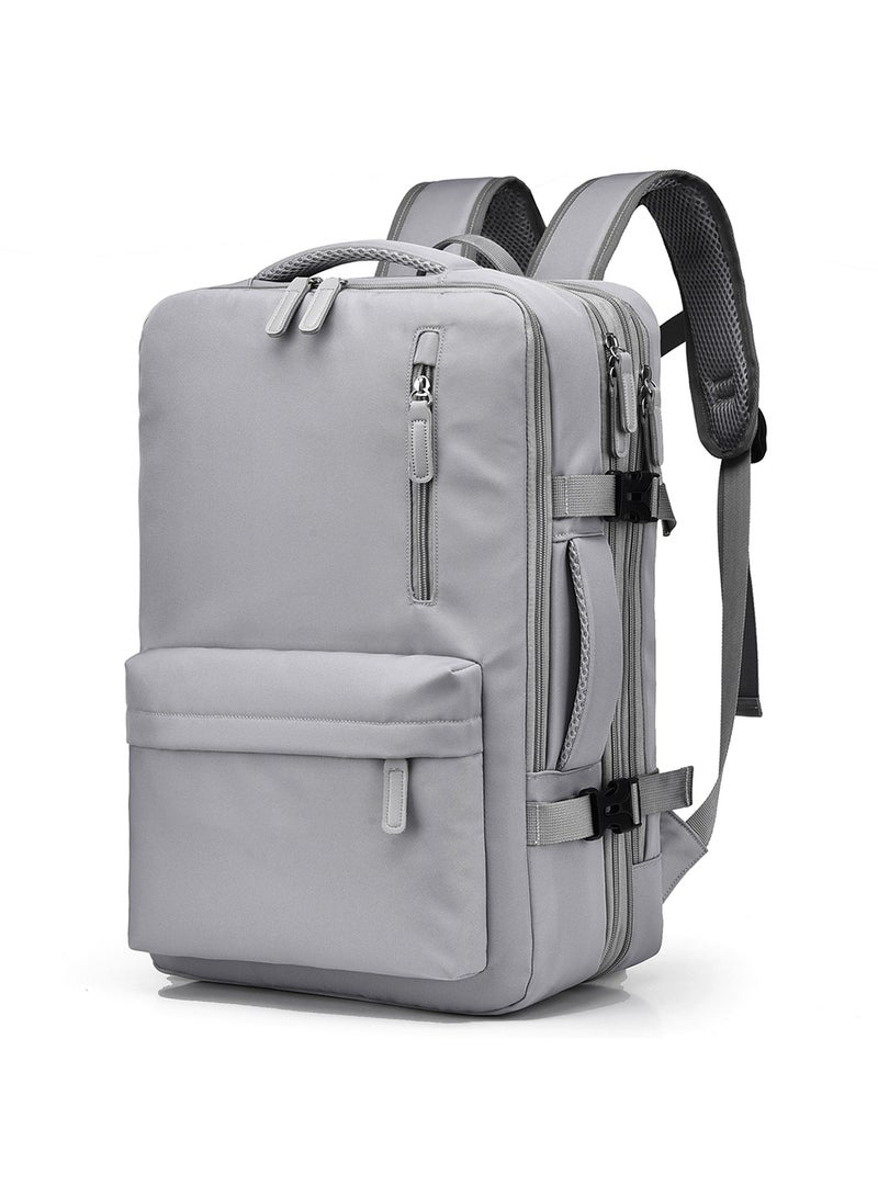 TokFaa Carry on Backpack,Large Travel Laptop Backpack Expandable 40L Flight Approved Weekender Overnight Luggage Bag for Men Women 17 Inch Waterproof Daypack for Business College School（Grey） - Image 1