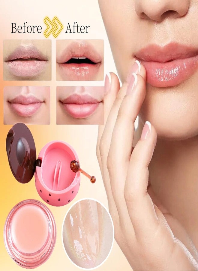 Evolvique ٨ قطع مرطب شفاه برائحة العسل - قناع ليلي للشفاه - ملمع شفاه للنساء - مجموعة هدايا قناع الشفاه الليلي - مرطب شفاه ملون - هدايا عيد الفصح - عسل، كرز، فراولة، تفاح وليمون، بطيخ، نعناع، جوز الهند، خوخ - Image 5