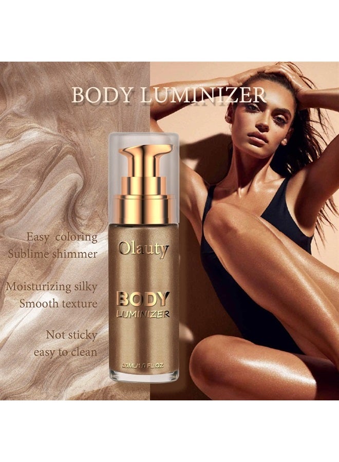FirstFly Liquid Illuminator, Firstfly Body Highlighter Makeup Smooth Shimmer Glow Liquid Foundation for Face & Body（#03 Glistening Bronze） - Image 3