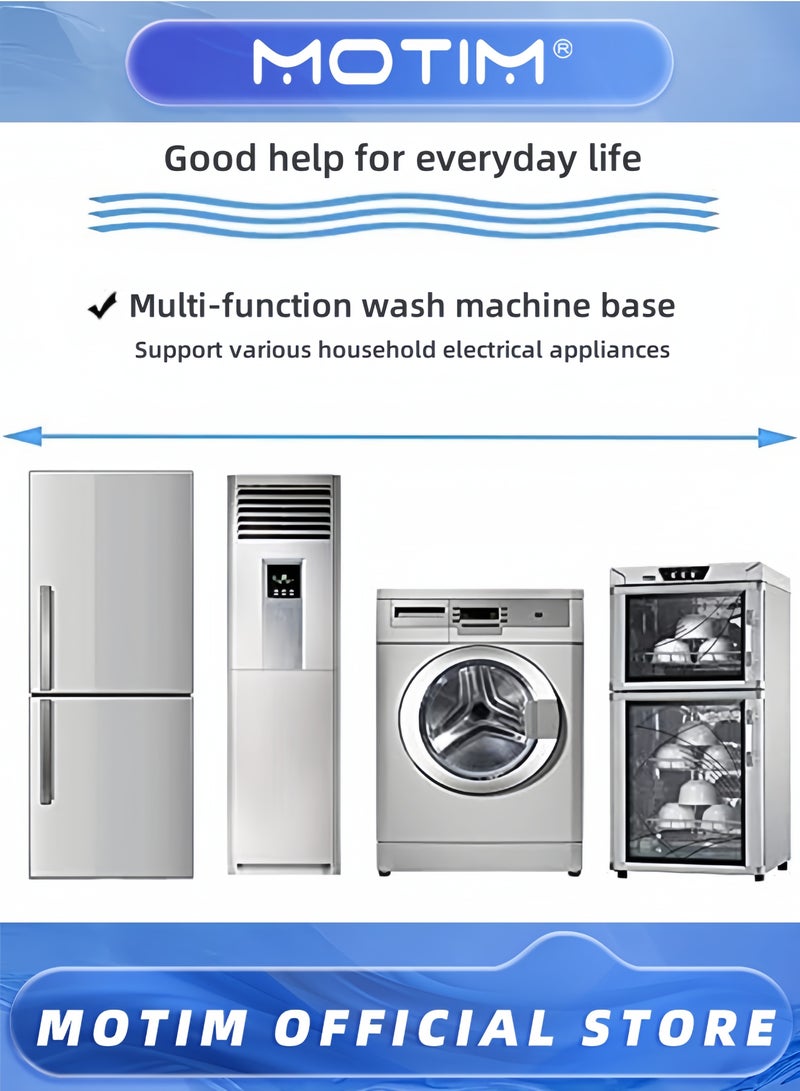 Motim Universal Mobile Base with 8 Strong Feet and 4 Swivel Lock Wheels for Washing Machines Fridges Dishwashers and Shelves - Image 2