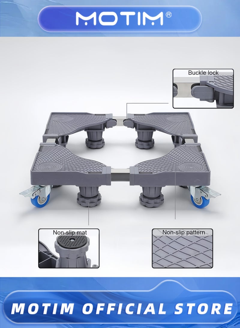Motim Universal Mobile Base with 8 Strong Feet and 4 Swivel Lock Wheels for Washing Machines Fridges Dishwashers and Shelves - Image 3