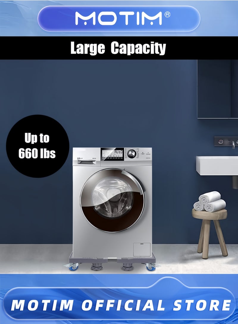 Motim Universal Mobile Base with 8 Strong Feet and 4 Swivel Lock Wheels for Washing Machines Fridges Dishwashers and Shelves - Image 5