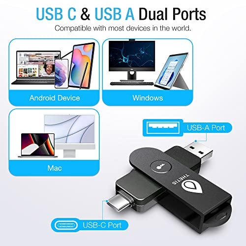 THETIS مفتاح أمان Thetis Pro FIDO2 مع كلمة مرور معقدة [PinPlex]، جهاز هاردوير يدعم USB A وType C وNFC، تطبيق مصادق TOTP/HOTP، شهادات PIV، مصادقة عاملين FIDO 2.0 2FA MFA - Image 2