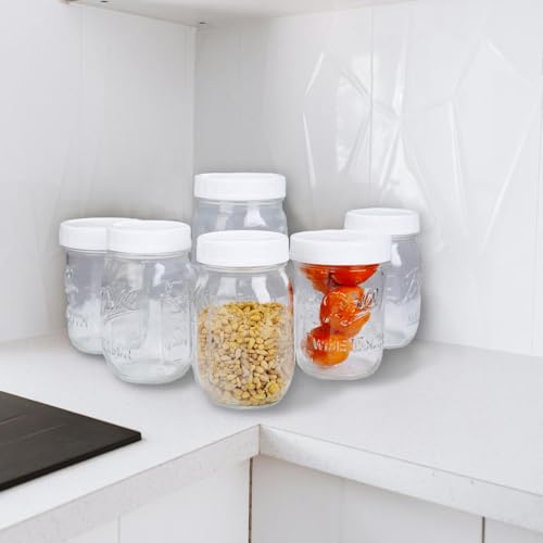 STARUBY 2 Dozen Regular Mouth Lids Mason Jar Lids Plastic Storage Caps for Mason Canning Jars and More, Standard, Dia 70mm, White - Image 4