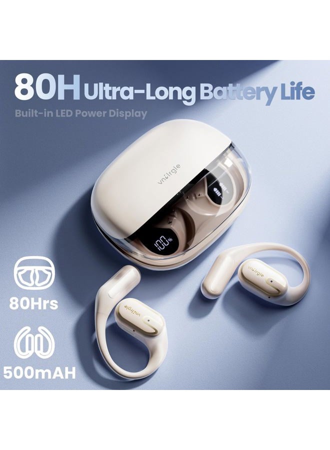 vnilrgle Open Ear Headphones Earbuds wireless - 5.4 Bluetooth Ear Buds with LED Digital Display IPX7 Waterproof, Wireless Headphones Touch Control Air Conduction Stereo Sound with 18.2mm Drivers 40H Playtime - Image 3