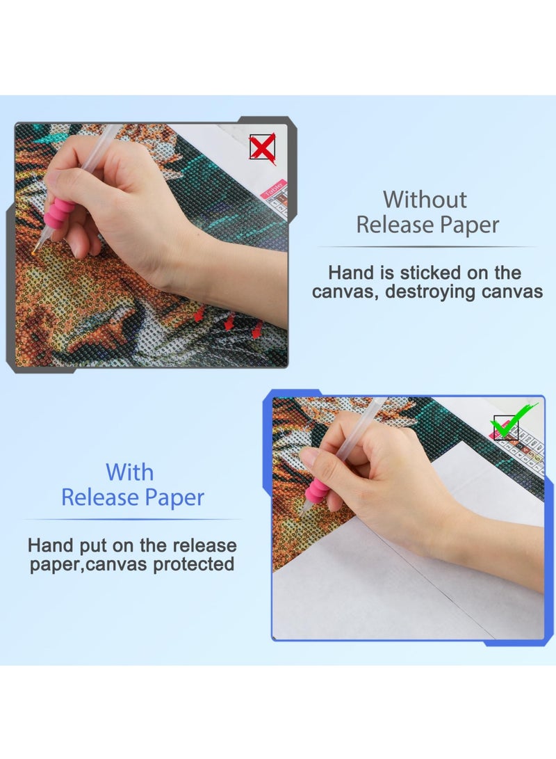 KASTWAVE 100 Pieces Diamond Paper 15x10cm/6x4inch Double-Sided Release Paper Non-Stick Release Paper for Diamond 5D Painting Cover Papers for Diamond Gem Painting Diamond Art Accessories - Image 4