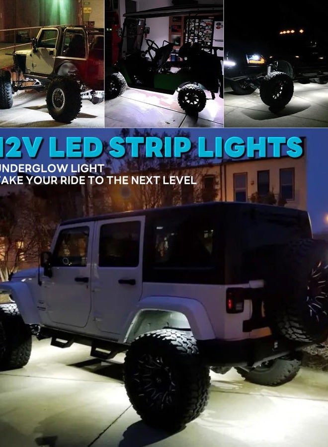Miisiya 12V Led Light Strip Connectable 24Inch White Led Strip Lights for Car Underglow Kit Golf Cart Motorcycle Boat Cabinet Waterproof Led Light Strip,4Pack - Image 5