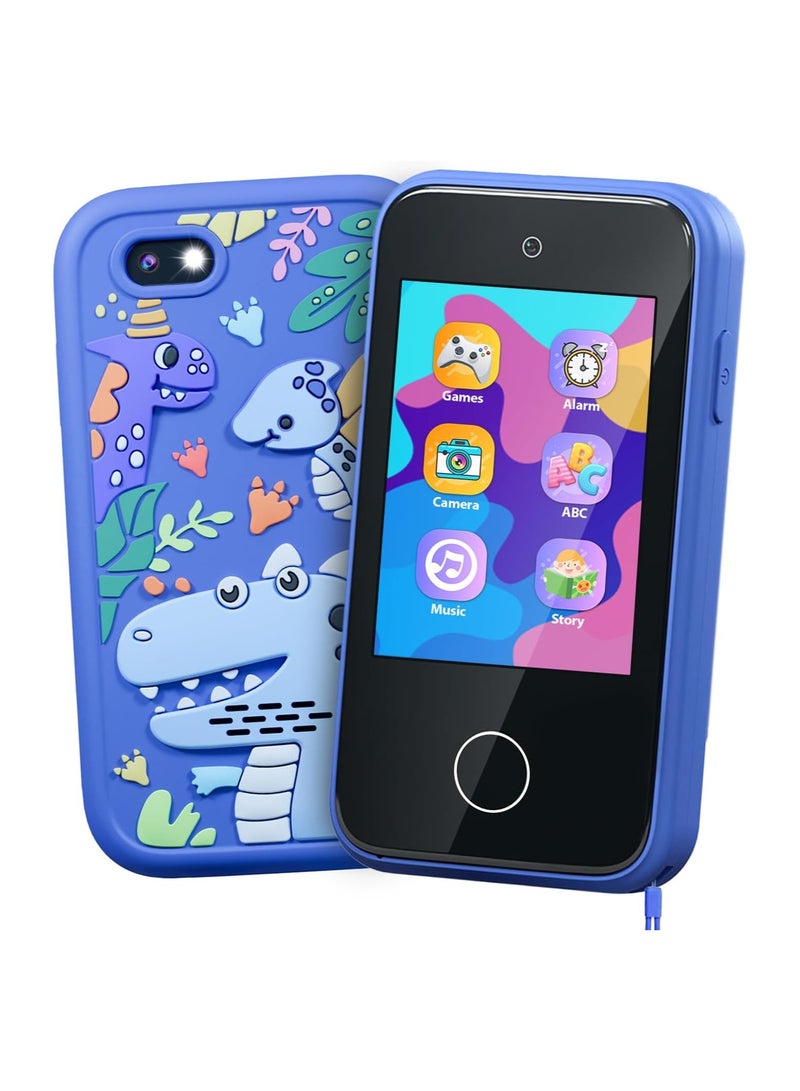 Dubkart Kids Smart Phone Toys for Boys Ages 3-7 with Dual Camera - Toddler Phone Toys with Learning Games, Travel Toys with MP3 Music Player for Birthday Gifts for 3 4 5 6 7 Year Old Kids (Blue1) - Image 1