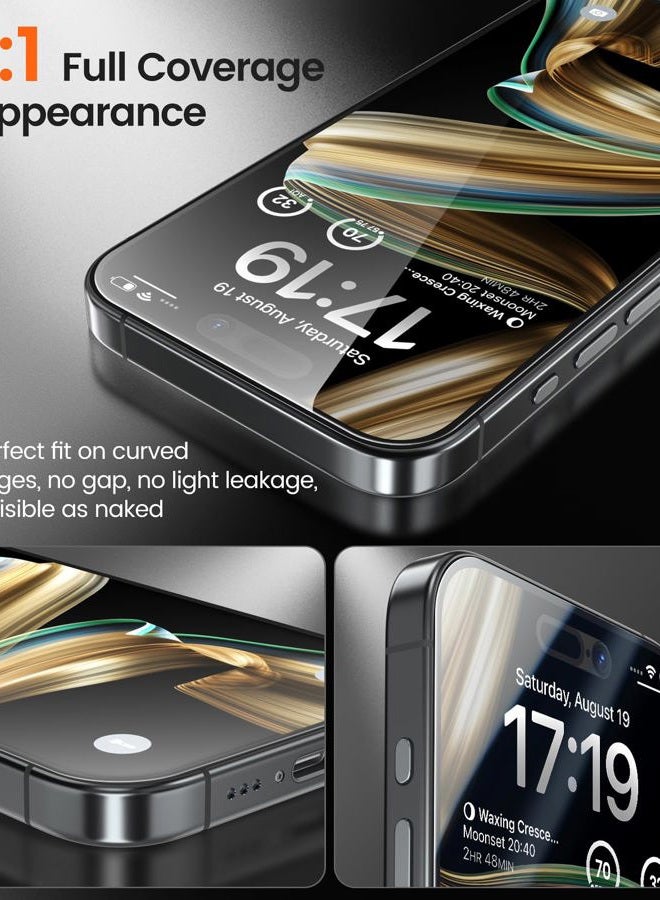 EZ-GLAZ 4 Pack for iPhone 17/iPhone 16 Pro Screen Protector[6.3"] 9H+ Hardness 12FT Military Grade Shatterproof Long Durable Tempered Glass Film with Flawless Fit Box, HD Clear, Scratch Resistant - Image 3