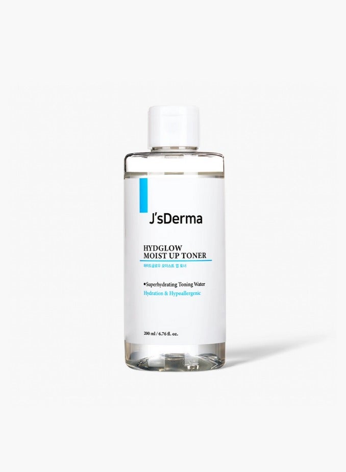 J'sDerma Hydglow Moist Up Toner 200ml | Hydrating, Moisturizing & Brightening Face Toner with 5 Hyaluronic Acids, Birch Sap & Niacinamide for Dry, Sensitive & All Skin Types