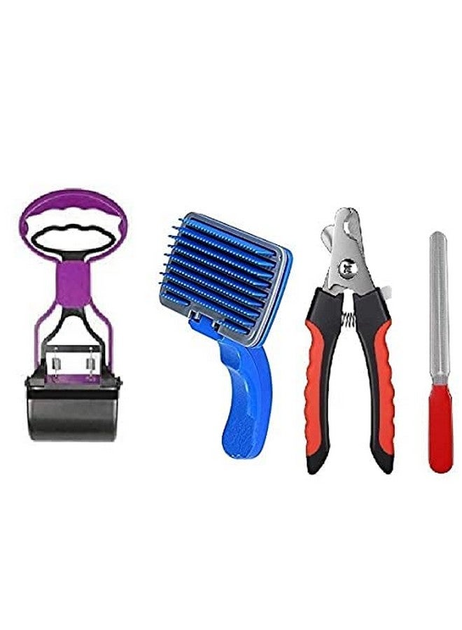 مجموعة العناية بالكلاب - مغرفة فضلات + مقص أظافر مع مبرد + فرشاة تنظيف (للكلاب الصغيرة) مجموعة من 4 قطع - Image 1