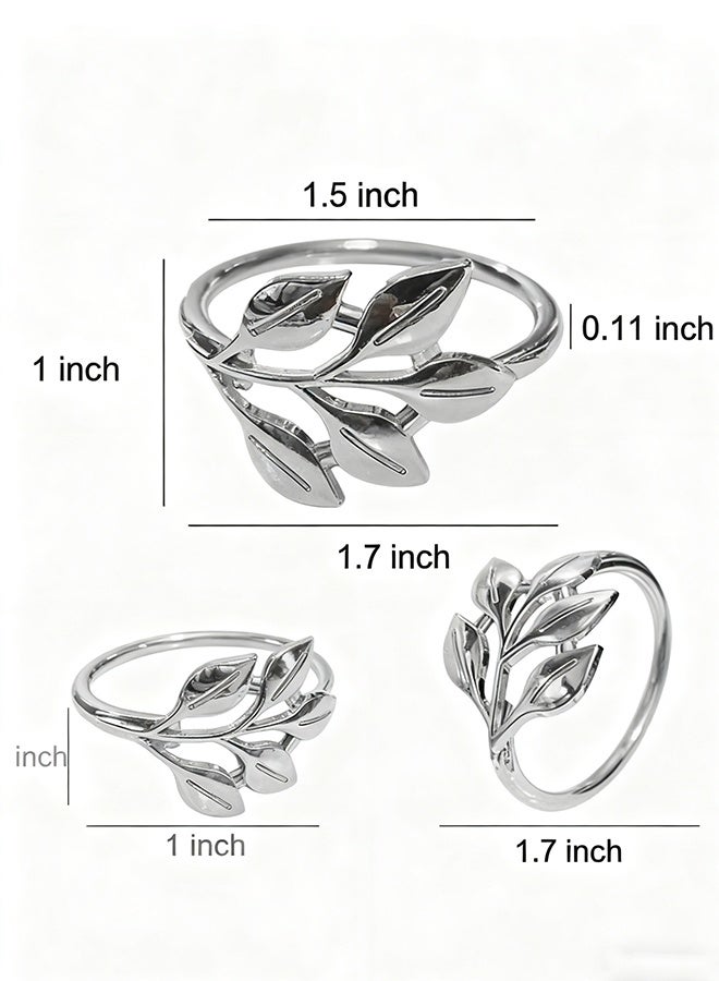 هابي دي طقم حلقات مناديل خريفية جميلة مكون من 10 قطع: حلقات المناديل الفضية اللافتة للنظر تتلألأ بتشطيب أنيق للمناسبات السنوية وأعياد الميلاد. ستضيف هذه الحلقات الخريفية لمسة من الأناقة لأي ديكور طاولة. - Image 5