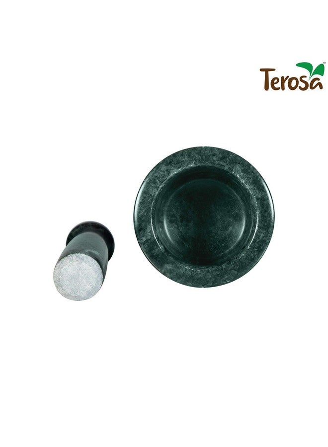 Terosa طقم مدقة وهاون تيروزا أواسي الأخضر أو أوكلي موسال أو خرال أو إيدي كالو أو خال موسال أو خالباتا أو مطحنة التوابل - 4 إنش - رخام - Image 3
