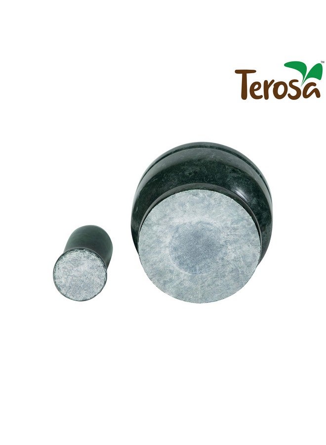 Terosa طقم مدقة وهاون تيروزا أواسي الأخضر أو أوكلي موسال أو خرال أو إيدي كالو أو خال موسال أو خالباتا أو مطحنة التوابل - 4 إنش - رخام - Image 4