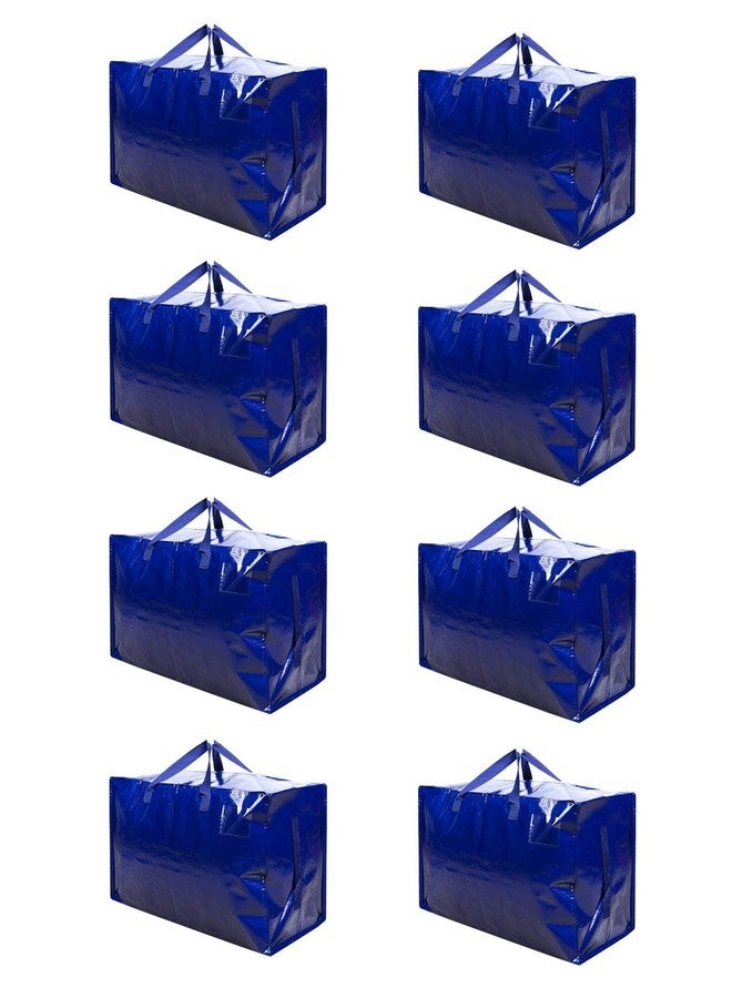 VENO 8 Pack Moving Bags and Large Christmas Decoration Storage Bins with lids. Alternative to Moving Boxes, Packing Supplies for College. Heavy Duty Totes (Blue, 8 Pack) - Image 1
