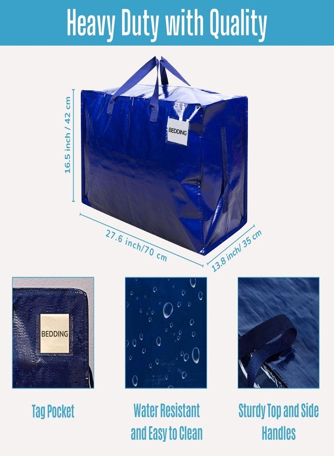 VENO 8 Pack Moving Bags and Large Christmas Decoration Storage Bins with lids. Alternative to Moving Boxes, Packing Supplies for College. Heavy Duty Totes (Blue, 8 Pack) - Image 3