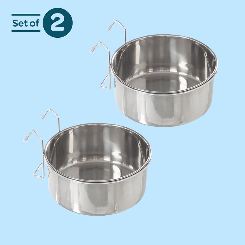 PETMAKER Set of 2 Stainless-Steel Dog Bowls - Cage, Kennel, and Crate Hanging Pet Bowls for Food and Water - 50.4oz Each and Dishwasher Safe by PETMAKER - Image 2