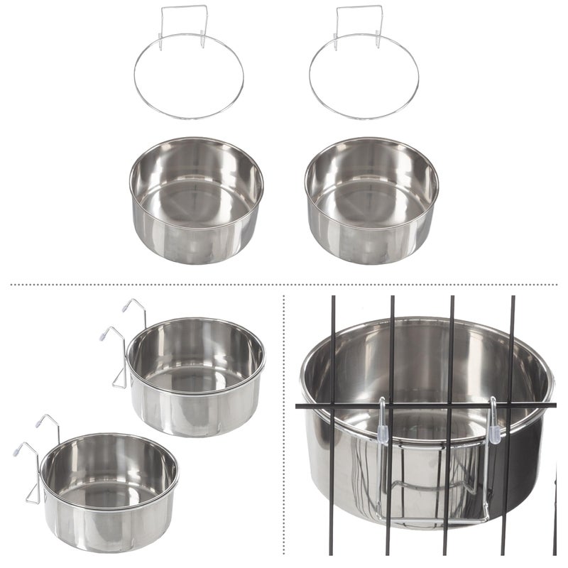 PETMAKER Set of 2 Stainless-Steel Dog Bowls - Cage, Kennel, and Crate Hanging Pet Bowls for Food and Water - 50.4oz Each and Dishwasher Safe by PETMAKER - Image 5