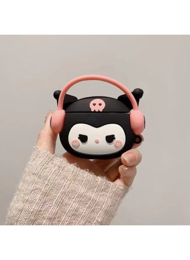 Cartoon Airpodspro2 Generation Wireless Bluetooth Headset Protective Cover For Apple 3 Generation Creative Silicone Cute Shell-Color:Music Powder Kulomi Mountaineering Buckle-Applicable Model:Airpods Pro  - Image 1