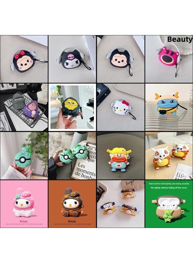Cartoon Airpodspro2 Generation Wireless Bluetooth Headset Protective Cover For Apple 3 Generation Creative Silicone Cute Shell-Color:Music Powder Kulomi Mountaineering Buckle-Applicable Model:Airpods Pro  - Image 2