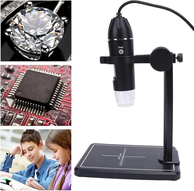 1600X USB Digital Microscope Camera Adjustable Stand 8 LEDs for Gemstone Jewelry Inspection - Image 5