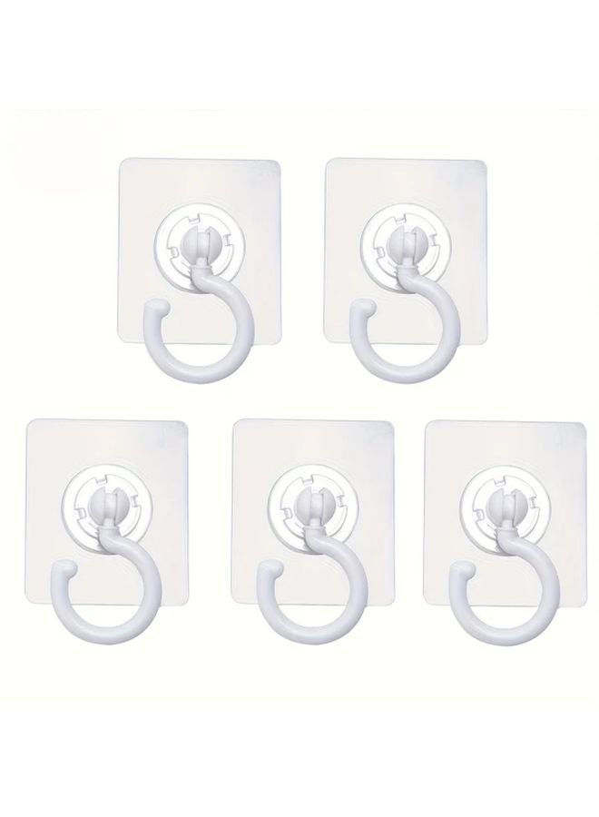 Black Rotating Ceiling Hook 360 Degree No Drill Adhesive Hanger For Wind Chimes Plants - Image 3