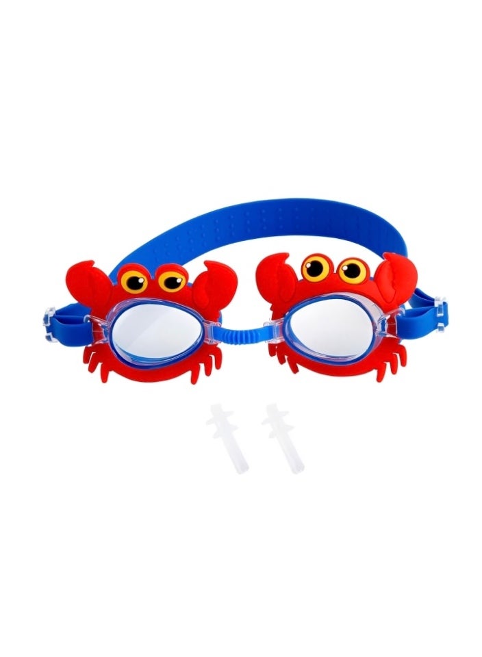 Sainteve Kids Crab Swim Goggles with Protective Case - Anti-Fog & UV Shield, Leak-Free Silicone Swim Glasses for Boys & Girls - Image 1