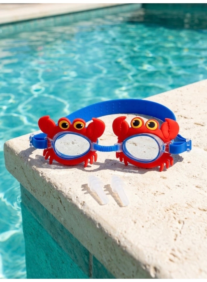 Sainteve Kids Crab Swim Goggles with Protective Case - Anti-Fog & UV Shield, Leak-Free Silicone Swim Glasses for Boys & Girls - Image 3