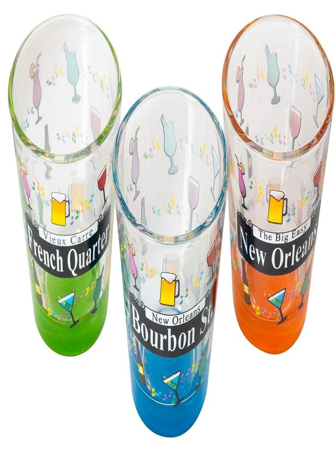 Artisan Owl Set of 3 New Orleans Street Sign Mardi Gras Souvenir Shot Glasses - Image 2