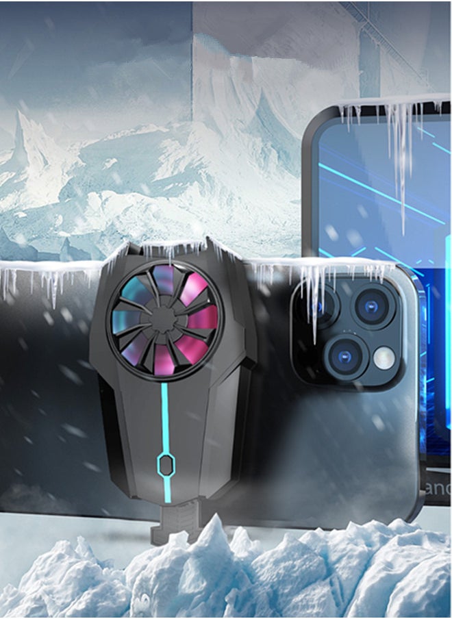Generic Mobile Phone Cooler, Cell Phone Cooling Fan with 3 Wind Speeds  for Gaming,Cell Phone Radiator Heatsink with with RGB Light for iPhone Android Smartphones,Live Streaming Mobile Gaming,Rechargeable  - Image 2
