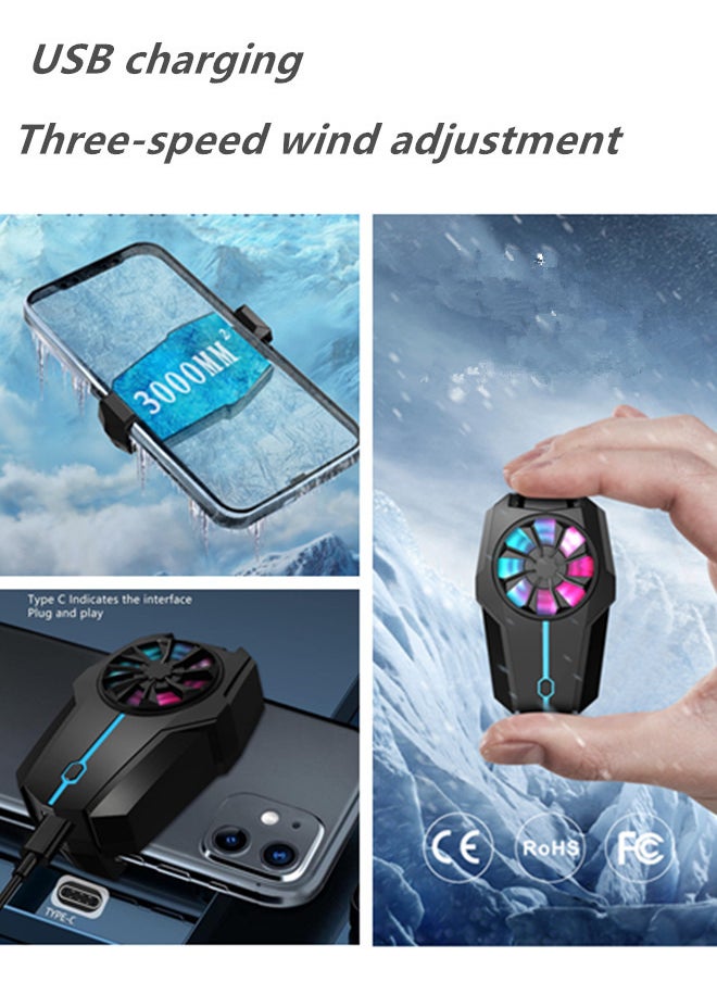 Generic Mobile Phone Cooler, Cell Phone Cooling Fan with 3 Wind Speeds  for Gaming,Cell Phone Radiator Heatsink with with RGB Light for iPhone Android Smartphones,Live Streaming Mobile Gaming,Rechargeable  - Image 4