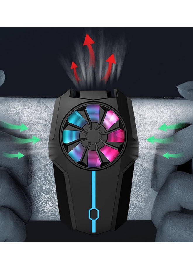 Generic - Mobile Phone Cooler, Cell Phone Cooling Fan with 3 Wind Speeds  for Gaming,Cell Phone Radiator Heatsink with with RGB Light for iPhone Android Smartphones,Live Streaming Mobile Gaming,Rechargeable - Image 1