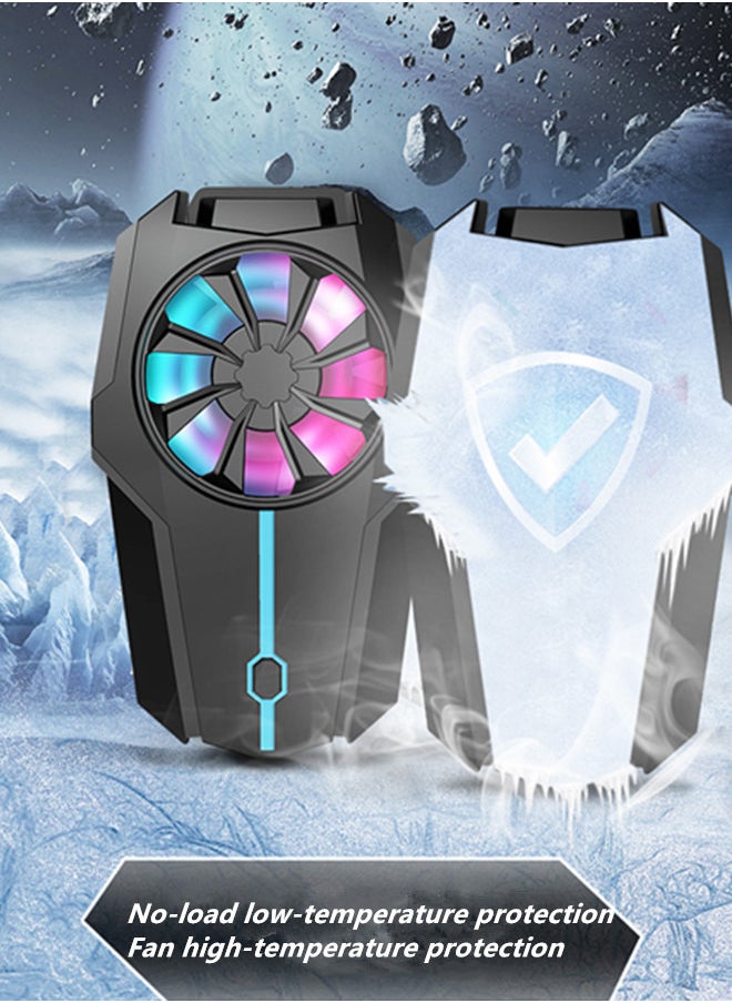 Generic - Mobile Phone Cooler, Cell Phone Cooling Fan with 3 Wind Speeds  for Gaming,Cell Phone Radiator Heatsink with with RGB Light for iPhone Android Smartphones,Live Streaming Mobile Gaming,Rechargeable - Image 1