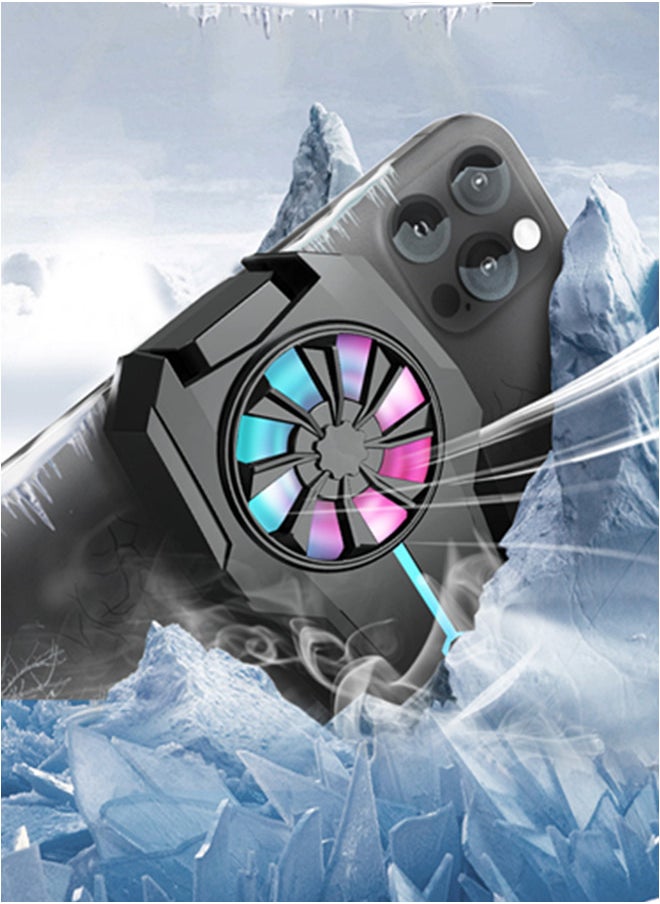 Generic Mobile Phone Cooler, Cell Phone Cooling Fan with 3 Wind Speeds  for Gaming,Cell Phone Radiator Heatsink with with RGB Light for iPhone Android Smartphones,Live Streaming Mobile Gaming,Rechargeable  - Image 1