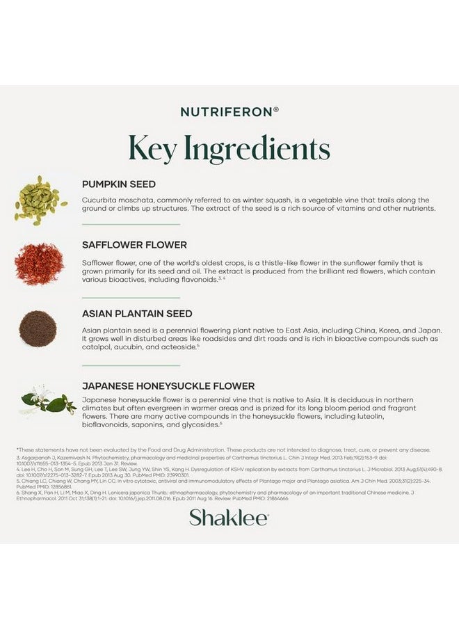 Shaklee - NutriFeron® Immune-Boosting Botanical Blend - Developed by Renowned Immunologist - Promotes Healthy Immune Function with Interferon-Boosting Ingredients - Contains Zinc - 60 Caplets