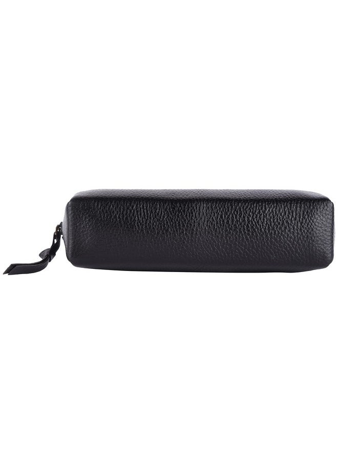 HAMMONDS FLYCATCHER - HAMMONDS FLYCATCHER Leather Utility Pouch - Multi-Use Genuine Leather Pencil Case, Cosmetic Pouch, Stationery Pouch, Coin Pouch, Makeup Brush Pouch for Women & Men - School & Office Organizer - Black - Image 1