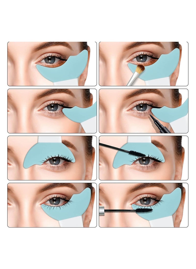 MMG - Multi functional Eye Makeup Stencil Mascara Shield Guard Applicator Eyelash Pads Eyeliner Eyeshadow Applicator Aid Tool Reusable Eyeliner Eyeshadow Guide Tool for Women, Beginners - Image 1