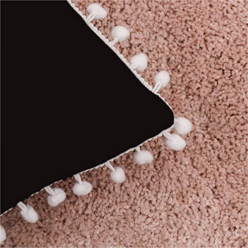 CottonFry Set of 2 Cushion Covers/Throw Pillow Covers Size 16"X16" Inches with Pom Poms, Soft Square Velvet Pillowcases Home Decor (Black, Pack of 2) - Image 4