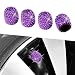 Kewucn Bling Car Tire Valve Stem Caps 4 Pack Handmade Sparkling Crystal Rhinestone Stem Covers Dustproof Wheel Tire Valve Caps Universal Accessories for Car Truck Motorcycle Bike Purple - Image 2