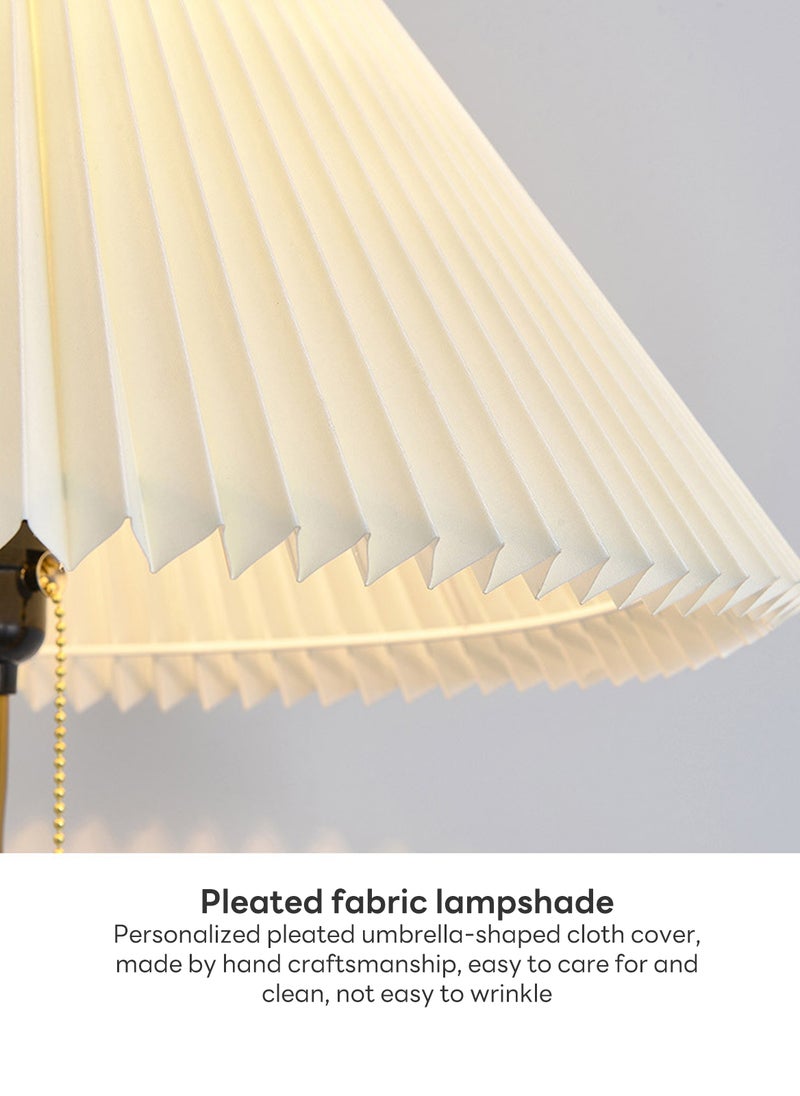 Sharpdo Warm Light Living Room and Bedroom Retro Style Pleated Floor Lamp, Zipper Switch Vertical Floor Lamp - Image 4